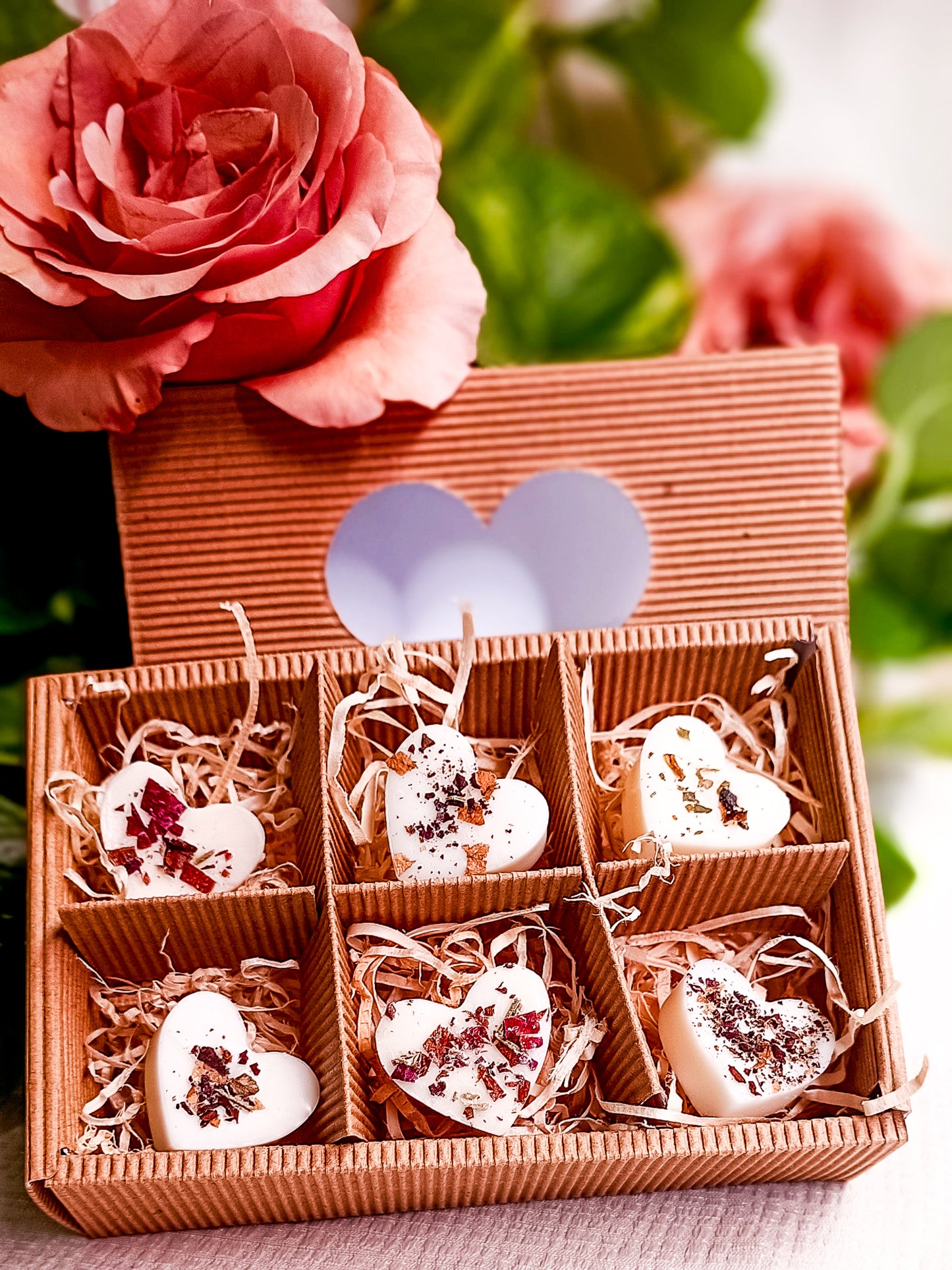 AMA - Coffret 6 Tartelettes Coeur Parfumées à la Cire de Soja