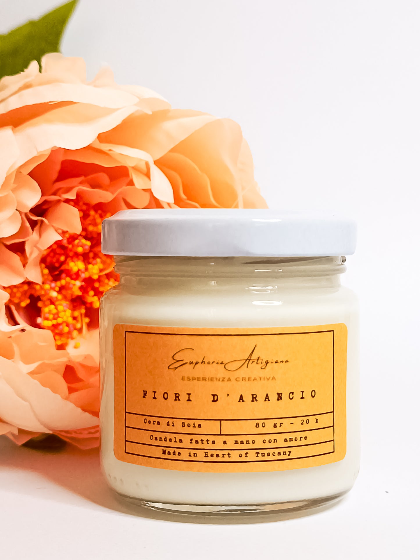 FIORI D'ARANCIO - Candela Artigianale Profumata in Cera di Soia