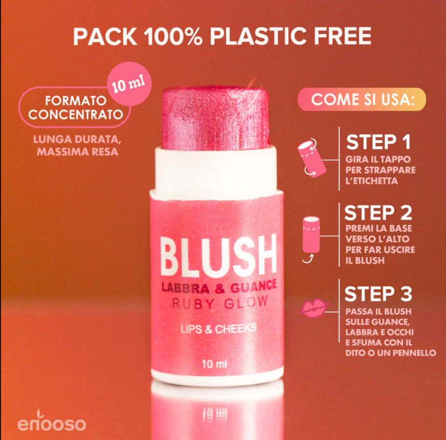 Enooso | Blush Labbra e Guance - Ruby Glow