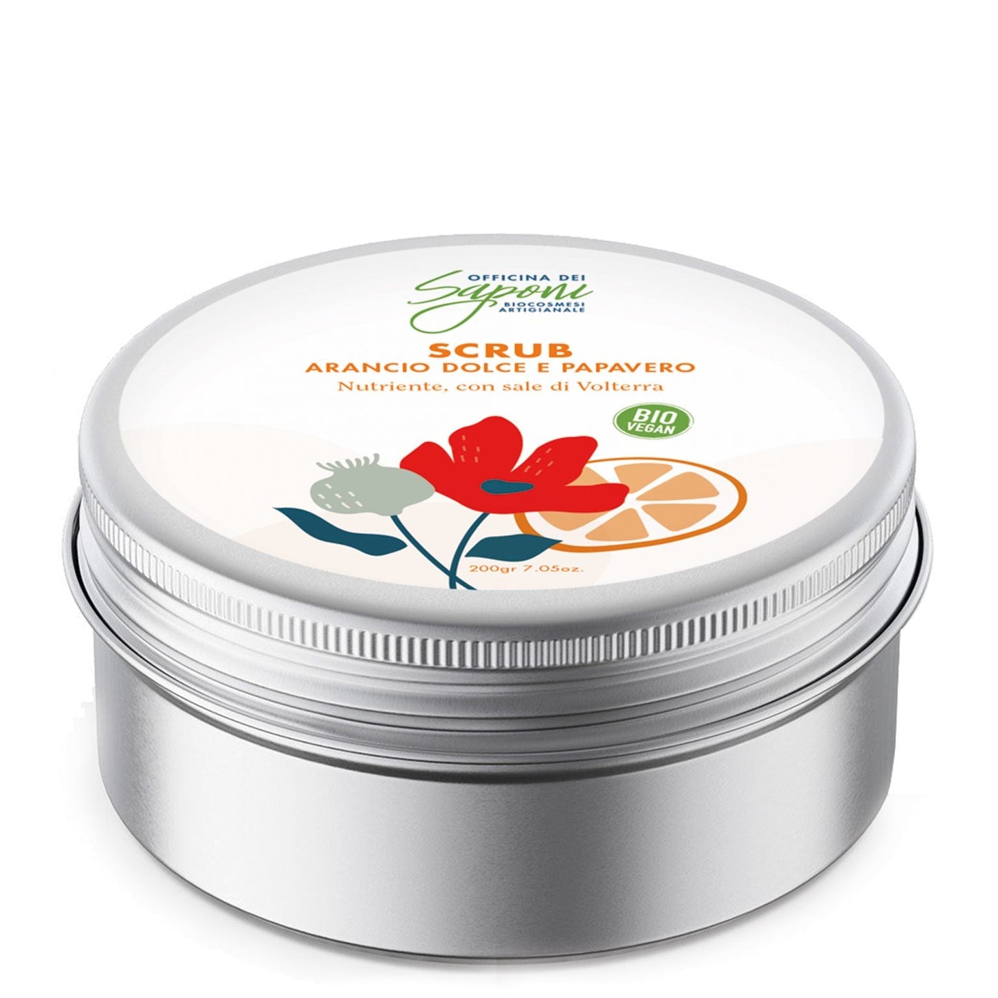 Scrub corpo biologico Arancio Dolce e Papavero