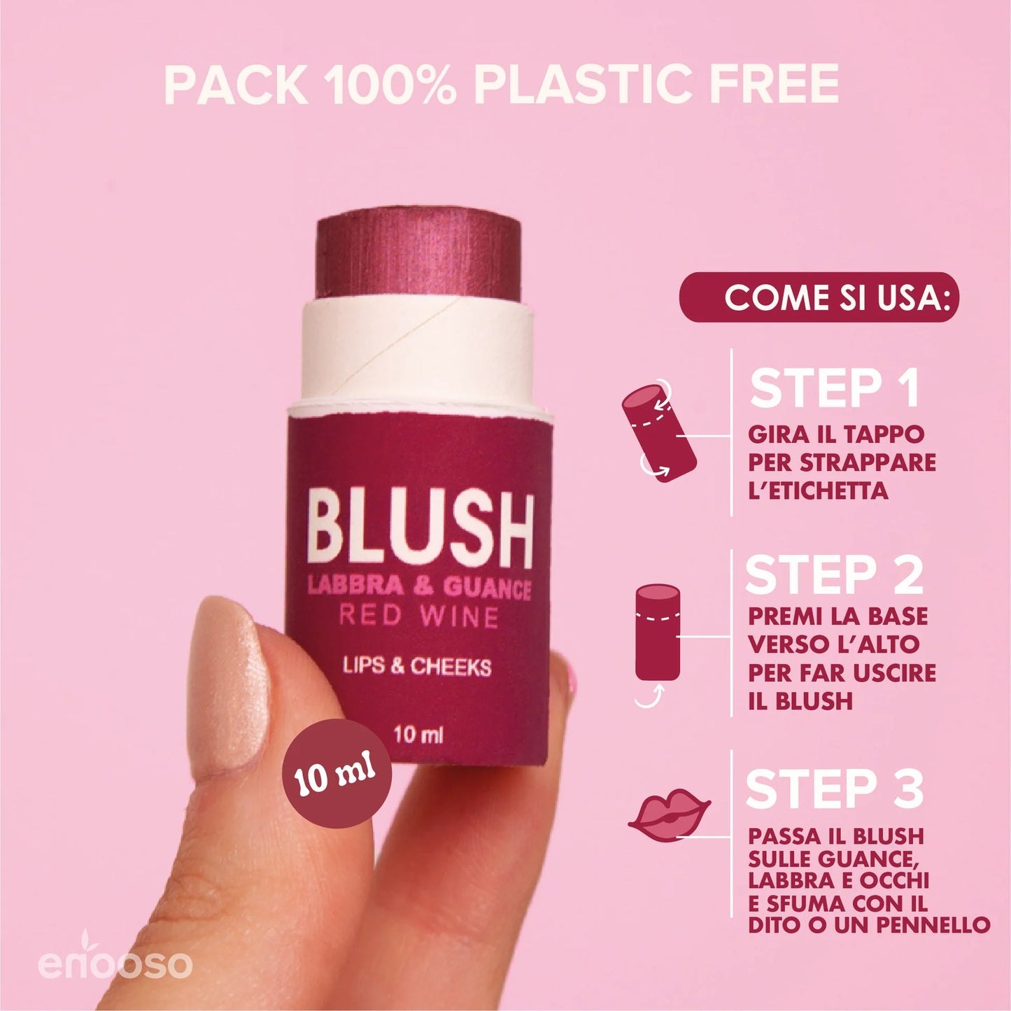 Enooso | Blush Labbra e Guance - Red Wine