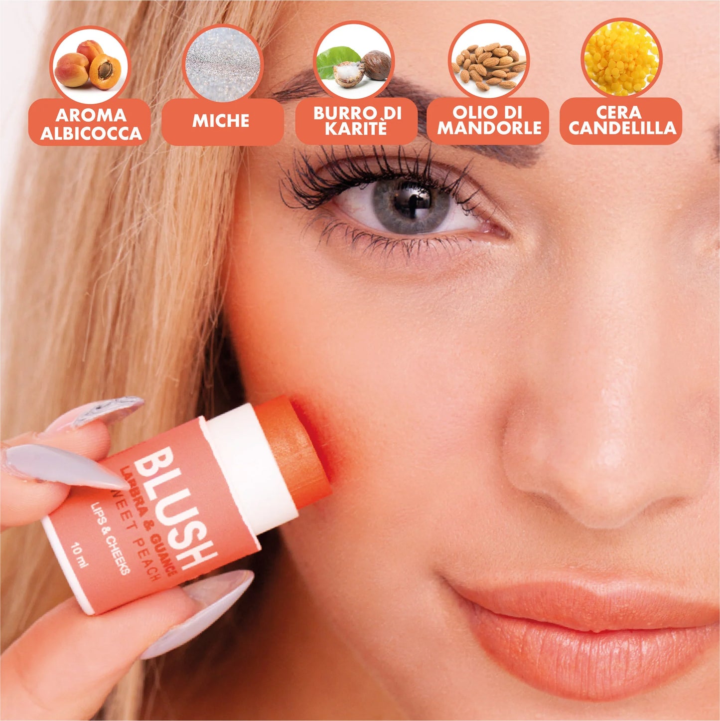 Enooso | Blush Labbra e Guance - Sweet Peach