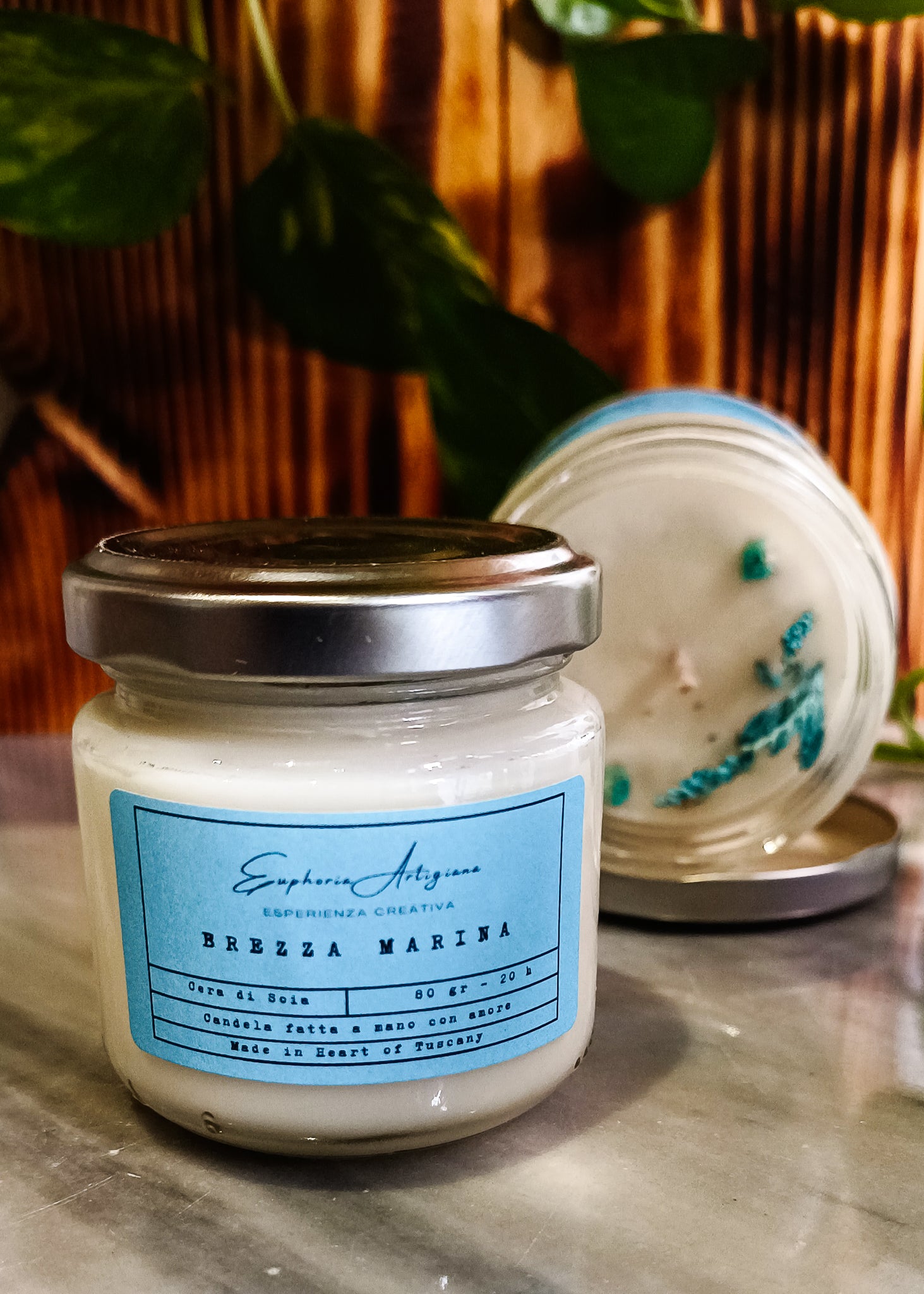 BREZZA MARINA - Candela Artigianale Profumata in Cera di Soia