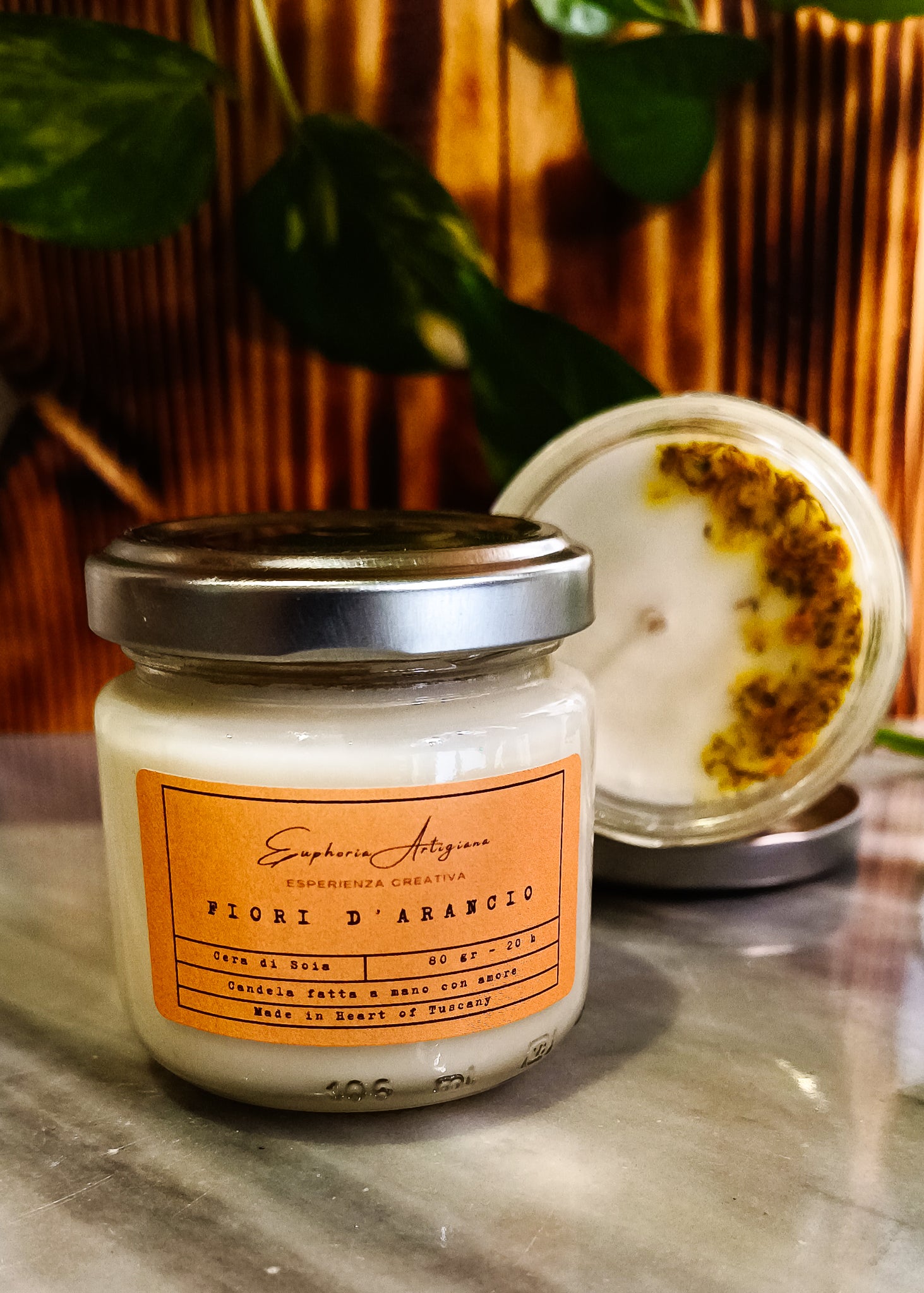 FIORI D'ARANCIO - Candela Artigianale Profumata in Cera di Soia