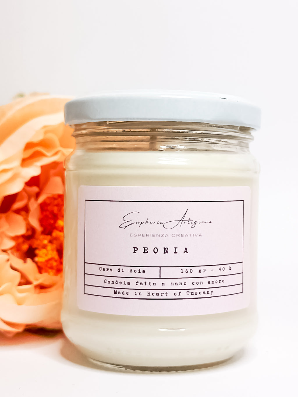 PEONY - Artisan Scented Candle in Soy Wax