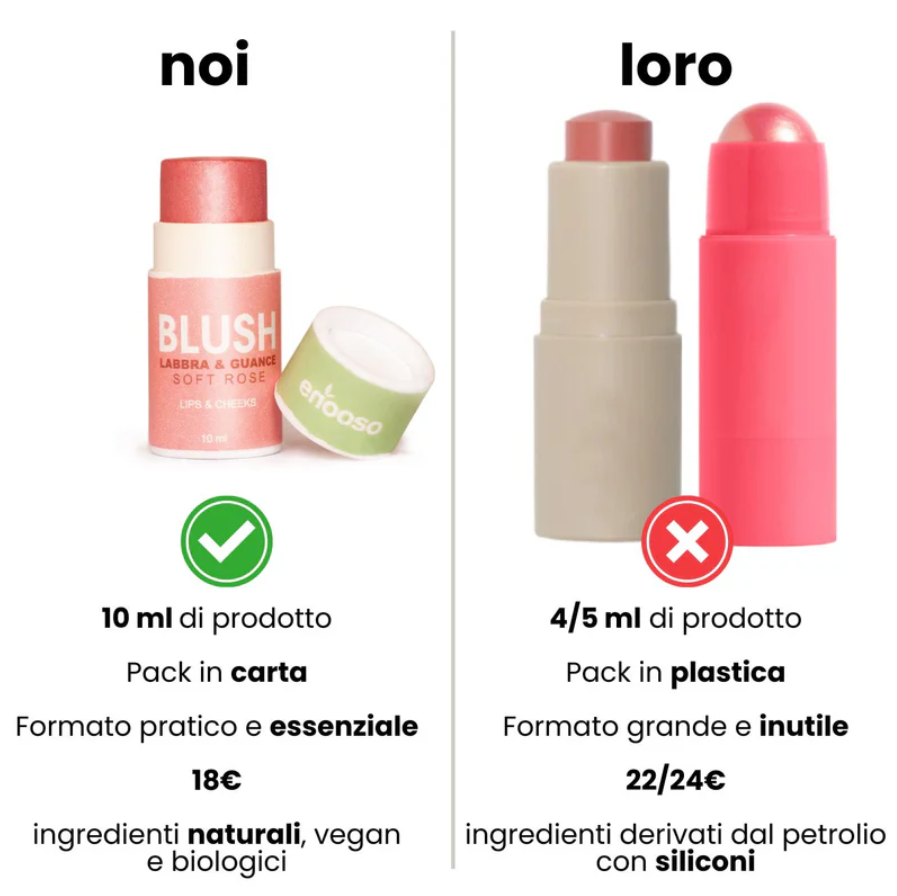 Enooso | Blush Labbra e Guance - Soft Rose