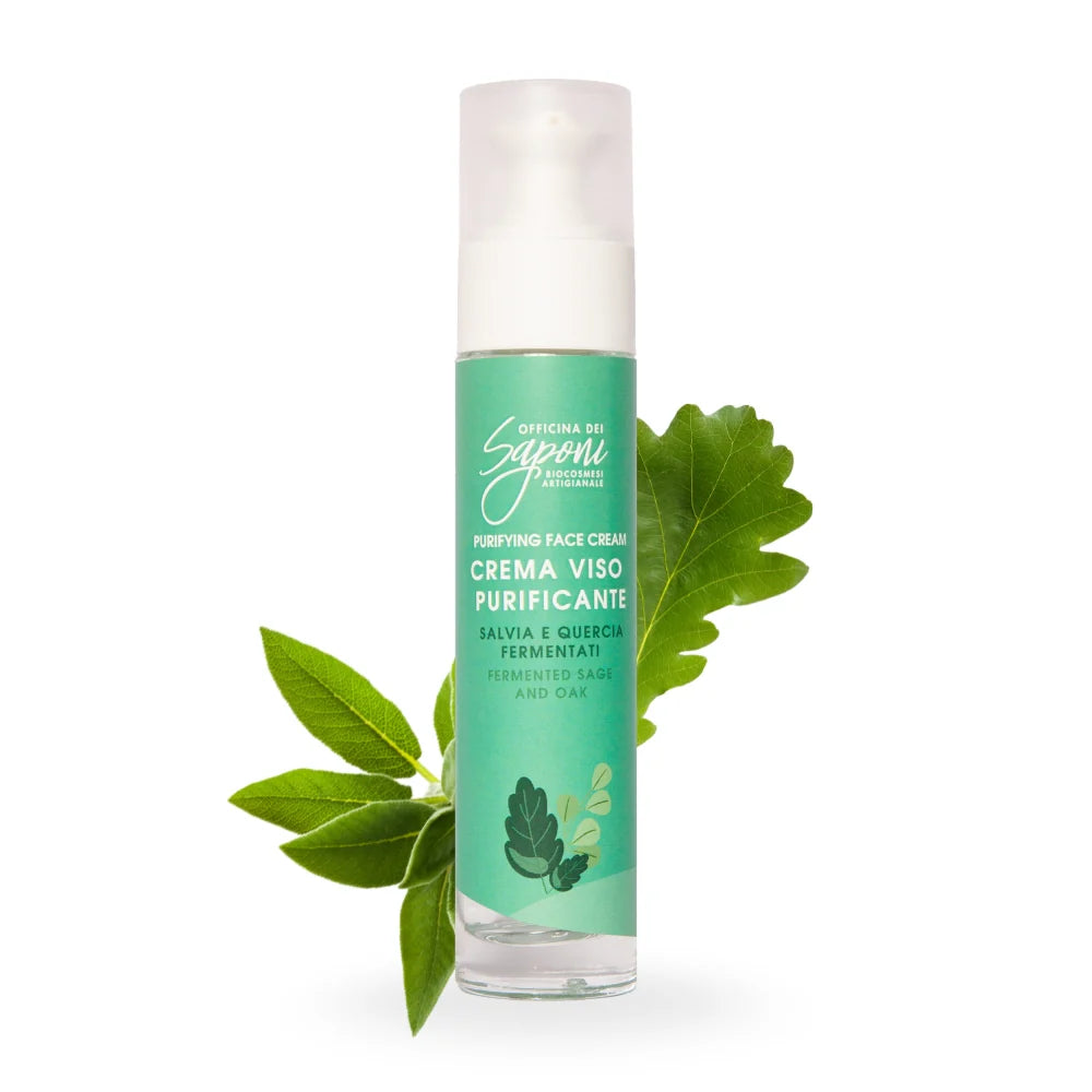 Crema Viso Purificante Anti-Imperfezioni – Salvia & Quercia Fermentati Bio 50ml