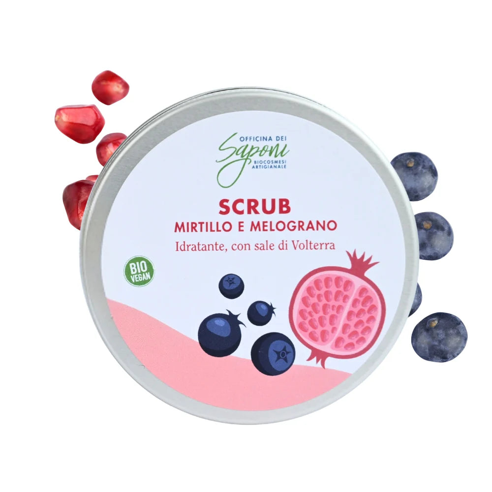 Gommage corps bio Myrtille et Grenade 