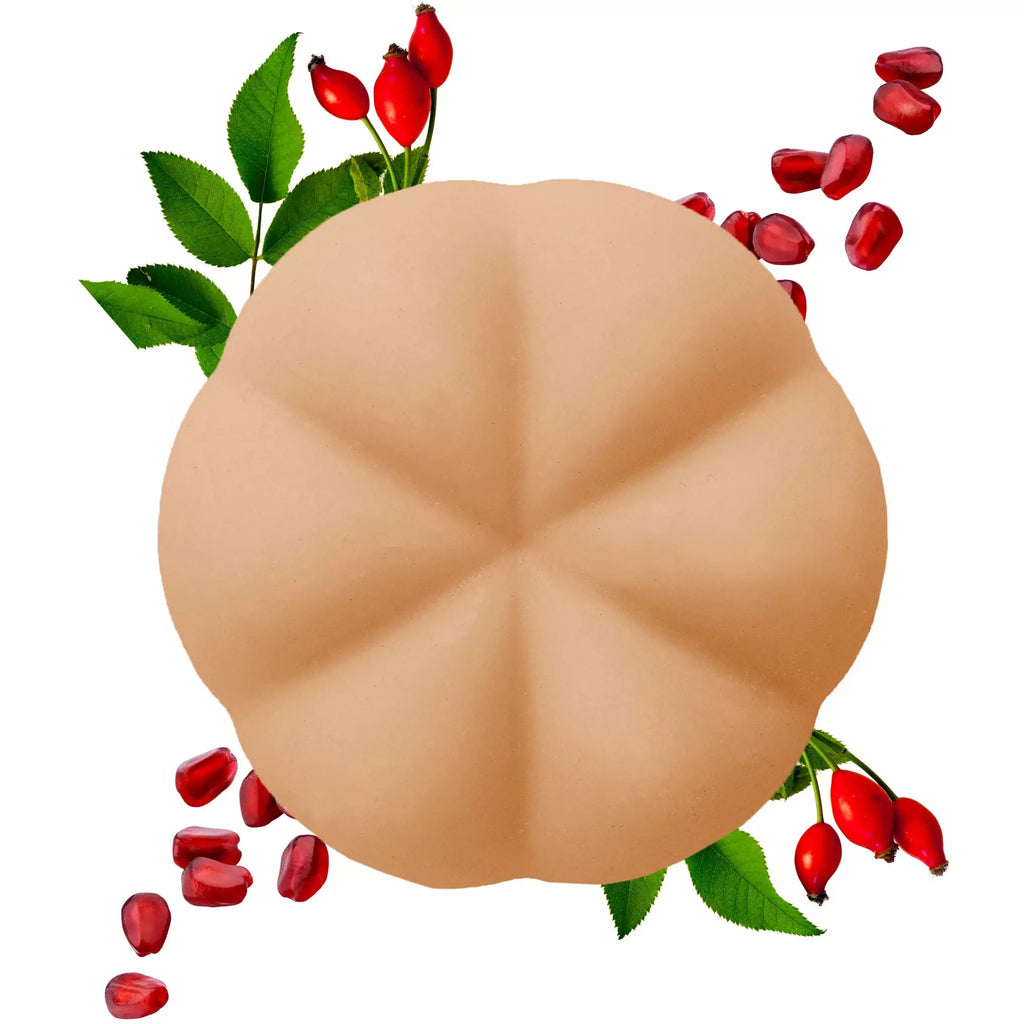Detergente Viso Solido Antietà Riparatore – Rosa & Melograno Fermentati | 50g