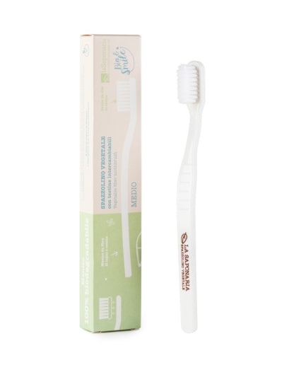 Brosse à dents en fibres végétales - poils moyens